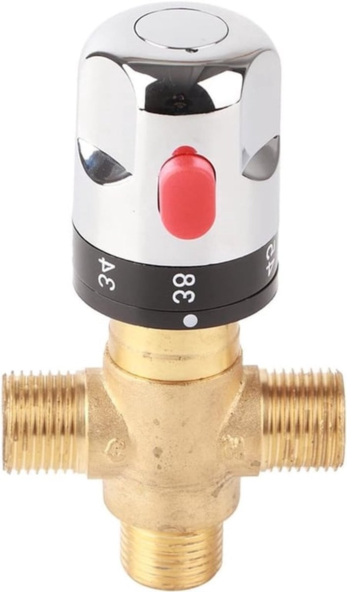 Moderne chromen thermostatische mengkraan met safety stop voor badkamer en keuken