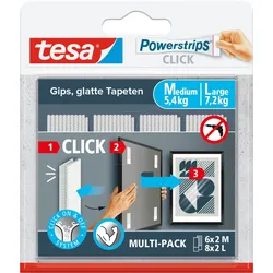 TESA 77723-20 - Powerstrips CLICK 6x5,4kg & 8x7,2kg