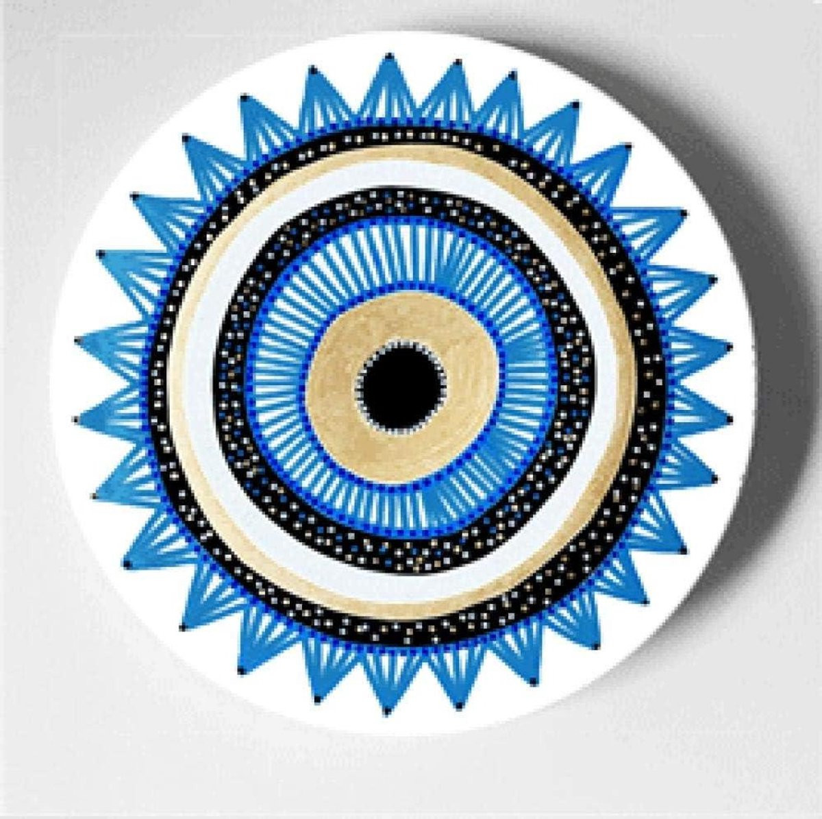 Blauwe decoratieve keramische wanddecoratie plaat van 20 cm