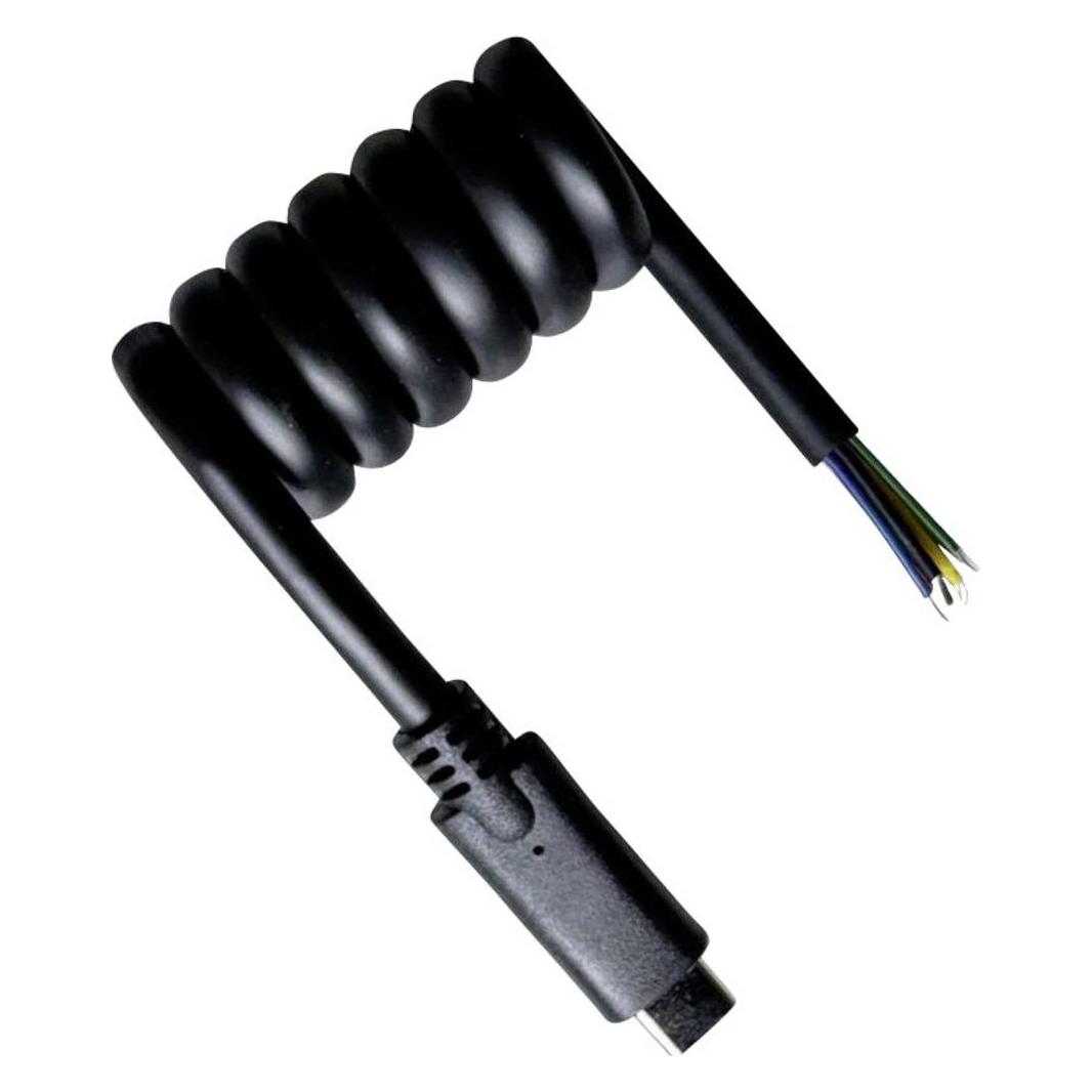 BKL Electronic USB-C Kabel offene Kabelenden, USB-C Stecker 50 cm Schwarz 10 (0.50 m, USB 3.2 Gen 1, 100 W) (10080174)