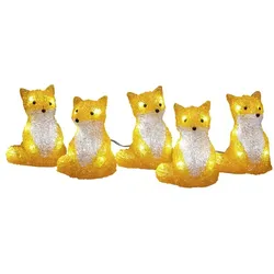 Konstsmide Weihnachtsbeleuchtung  LED Acryl Füchse sitzend 5er Set