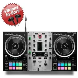 Hercules DJ Controller Inpulse 500 Silver Edition + Bonus In-Ear Kopfhörer, DJ Controller