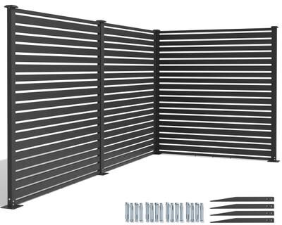 Crestlive Products Outdoor Privacy Screen Fence with Aluminum Post, Air Conditioner Fence Panels, Trash Can Screens Fence Kit