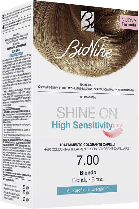 Shine On High Sensitivity Plus Biondo 7,00 Rivelatore In Crema 75 Ml + Crema Colorante 50 Ml