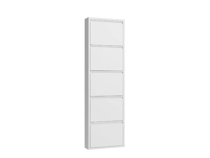 Schuhschrank Metall ROMEO 50 x 169 cm weiss