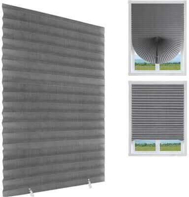 Inspire Daily Merch Nonwoven Self adhesive Shades Half Windows Bathroom Balcony Pleated Blinds Folding Curtains grey 60x150cm