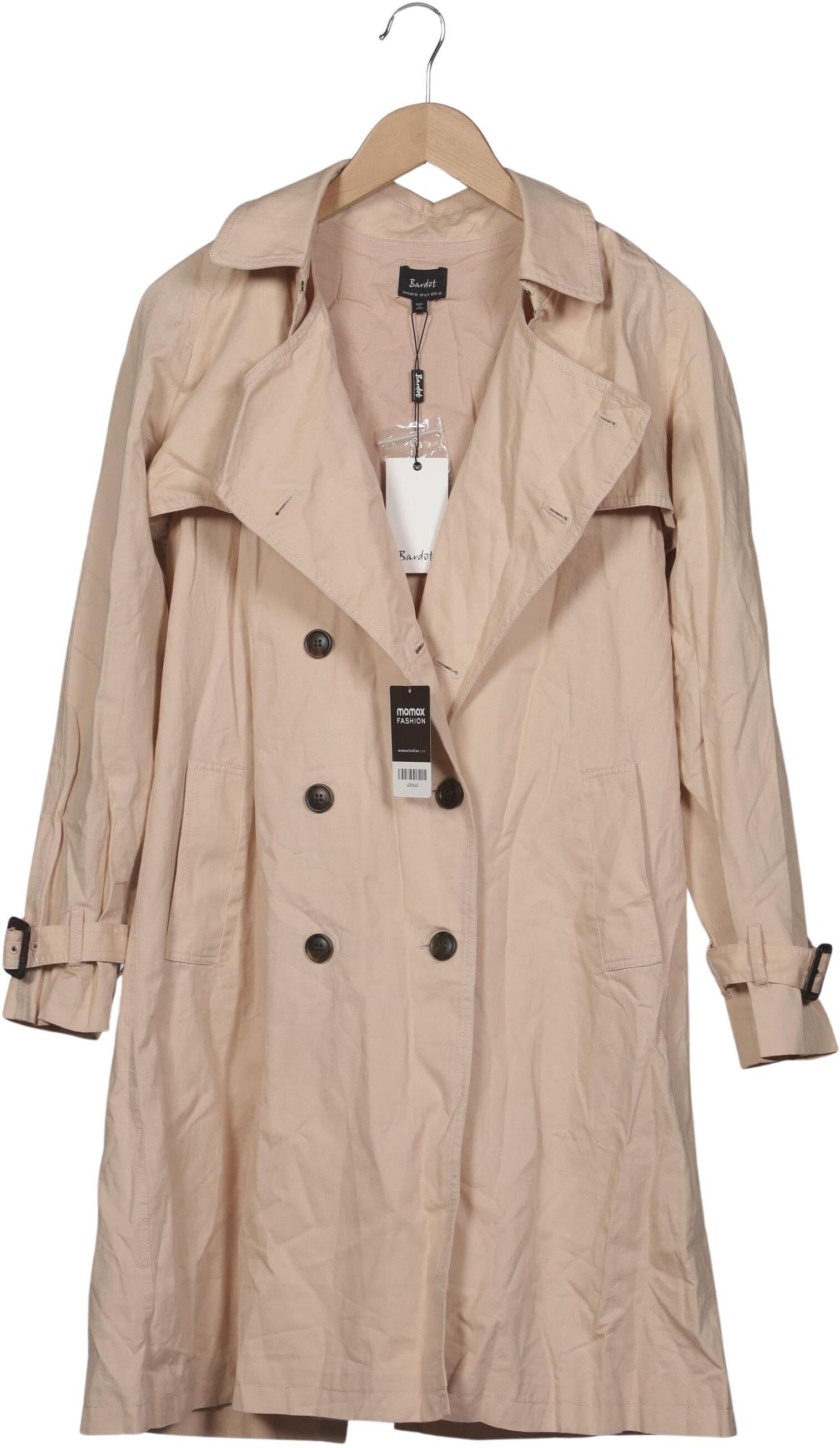 Bardot Damen Mantel, Beige, Gr. EU 38, Baumwolle / Leinen - Second Hand