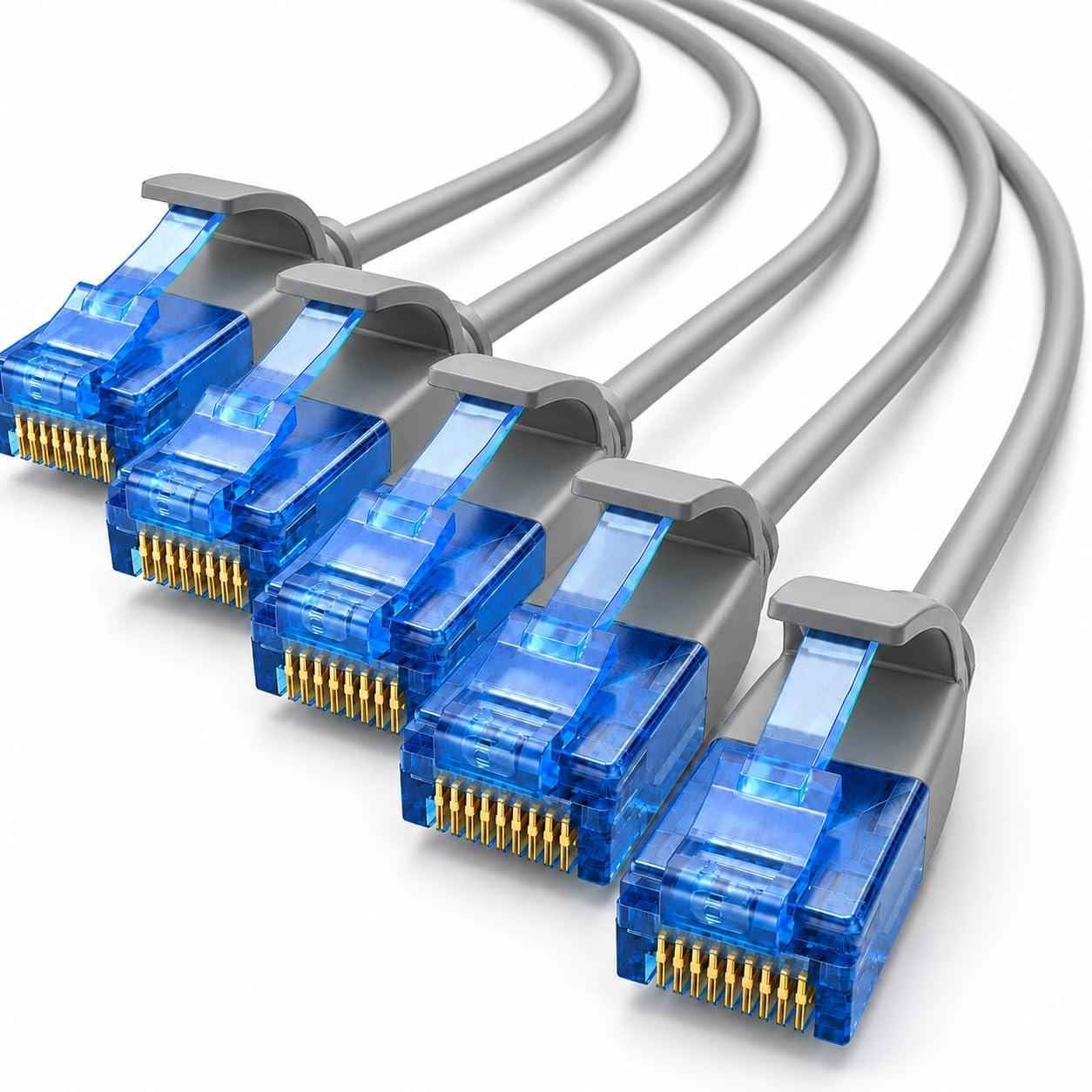 1aTTack.de Cat6 Netwerkkabel Slim Patchkabel, 5 meter