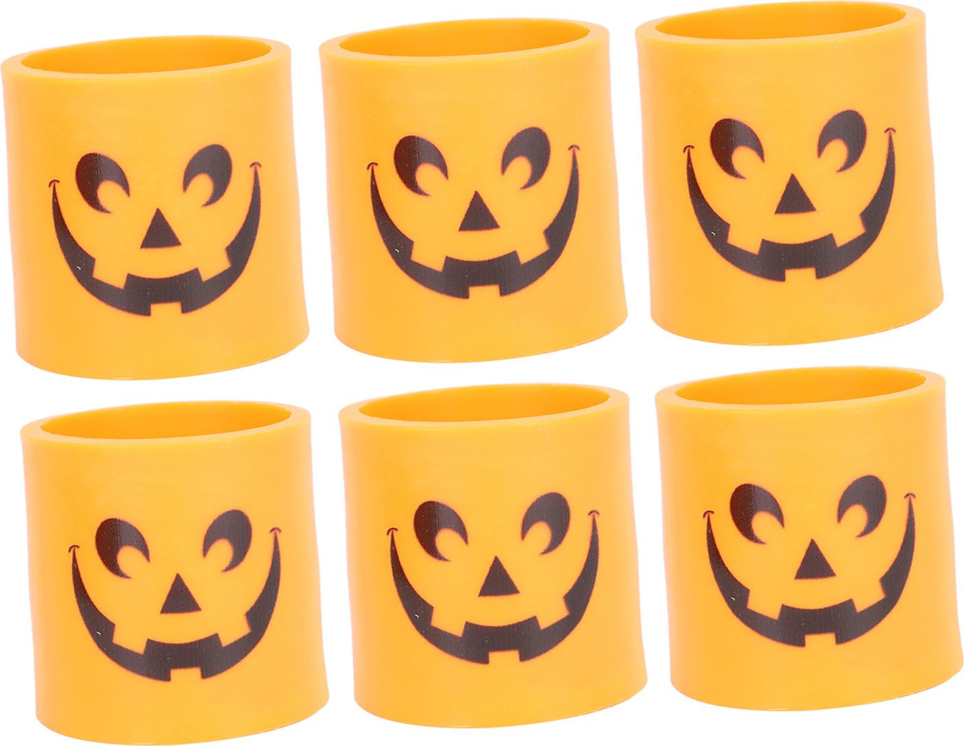 Cocosity Halloween LED-pompoenlampen met knipperend kaarslicht, oranje met glinsterende details en lachend gezicht