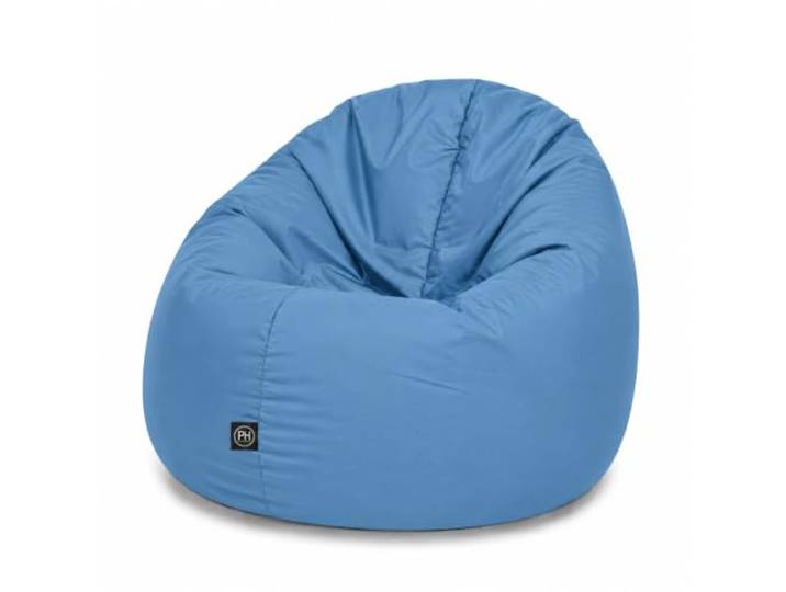 PATCH HOME 2-in-1 Sitzsack Sessel - Gaming Bean Bag mit Reißverschluss - Bereits befüllt, Ergonomisch & Robust für Kinder & Erwachsene - Indoor & Outdoor, Wetterfest (Blaugrau, 155cm)