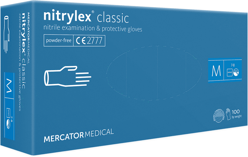 Gima Nitrylex Classic Guanti Nitrile Senza Polvere Taglia M Colore Blu 100 Guanti