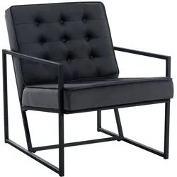 CLP Lounger Avon Samt - Lesesessel Mit Gestepptem Samtbezug Und Stabilem Metallgestell