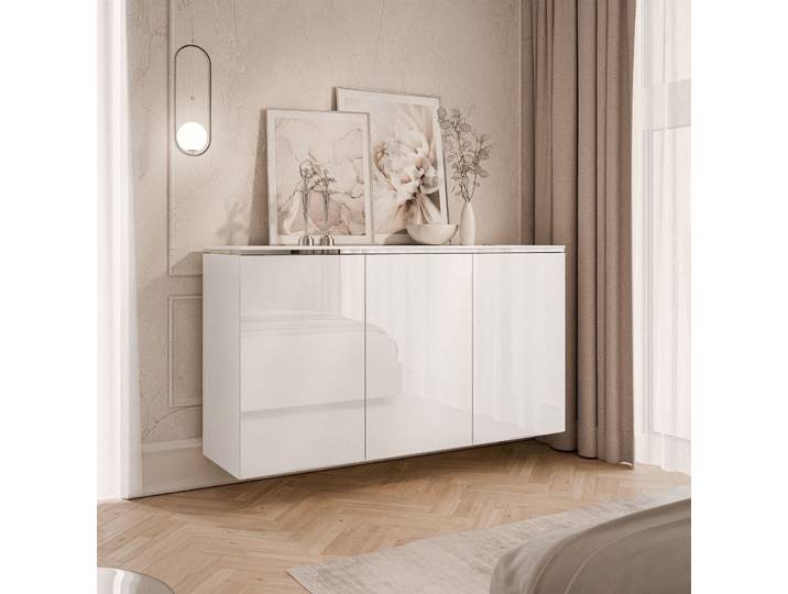 Dreitrügige Kommode AURORA SILVER 3D