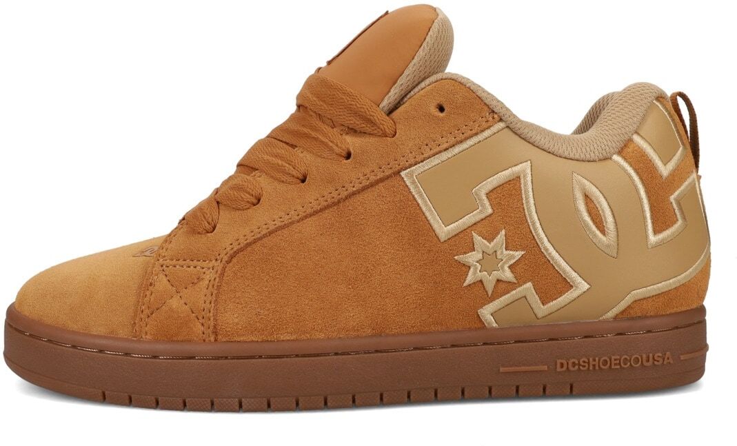 Sneaker DC SHOES "Court Graffik", Herren, Gr. 44 EU, braun (braun, gum), Obermaterial:57.05% Leder, 28.2% Synthetikmaterial, 13.87% Polyester, 0.88% Textil., Schuhe Sneaker braun, gum 44 EU