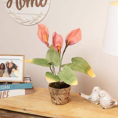 Northlight "19"" Pink and Green Decorative Calla Lily Artificial Christmas Plants - 19"