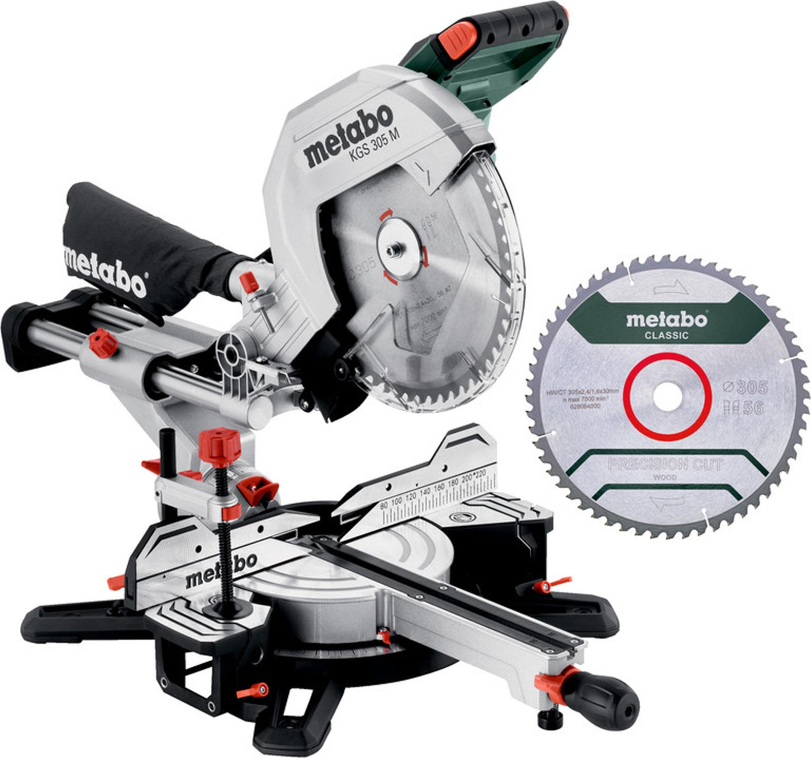 Metabo KGS 305 M verstelbare afkortzaagset met zaagblad