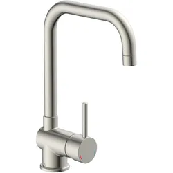 Küchenarmatur FUTURA, energiesparender Wasserhahn Küche, 360° schwenkbare Mischbatterie Küche in Edelstahloptik