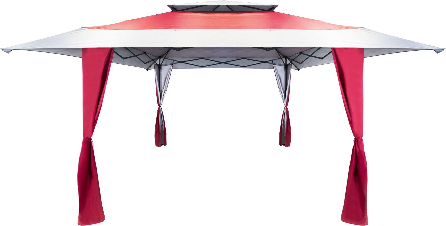 Faltpavillon Garten 3x3m mit Dach 4x4m Weekend Pavillon stabil Outdoor Anthrazit paramondo