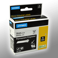 Dymo Label Band IND 18484 (S0718220) schwarz auf weiß 19mm x 5,5m Polyester permanent