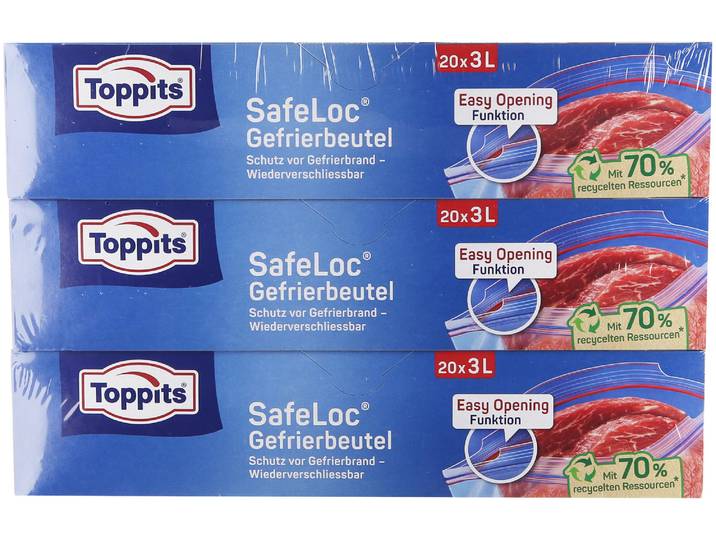 Toppits Gefrierbeutel Safeloc 20x3L 3 Stück