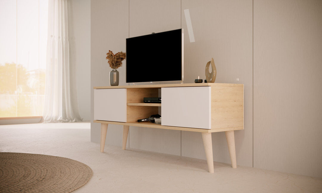 Norden Home Kaylani TV Stand Brown/White 120cm W