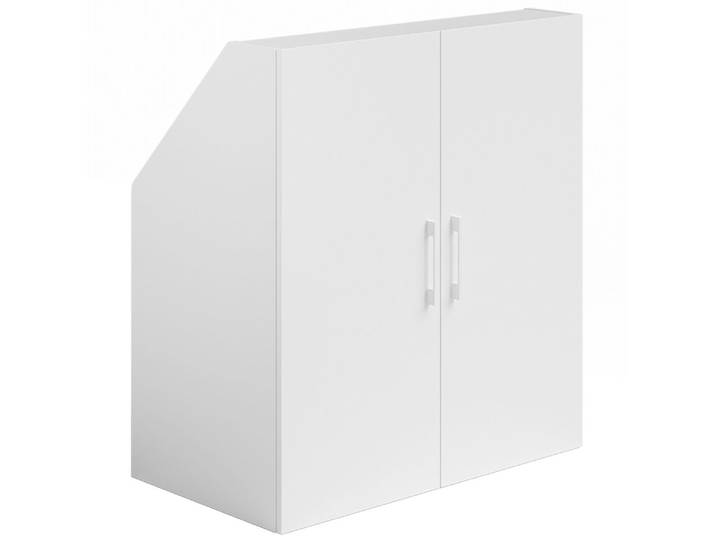 Bellamio Regal Aland Dachschrägenregal mit 45°-Winkel, Regal für Dachschrägen, Weiß, 90 cm breit mit 2 Türen, verfügbar mit & ohne Türen