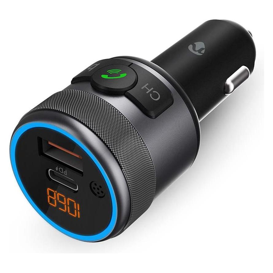 Nedis Kfz Audio FM Transmitter - Fest - freisprechend - 1" - Amber Screen - Bluetooth - PD 18 W/PD 2 (CATR3024BK)