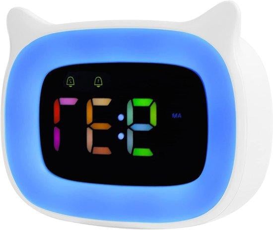 Seutgjie Kinderwekker met Nachtlampje en RGB Verlichting - Wit