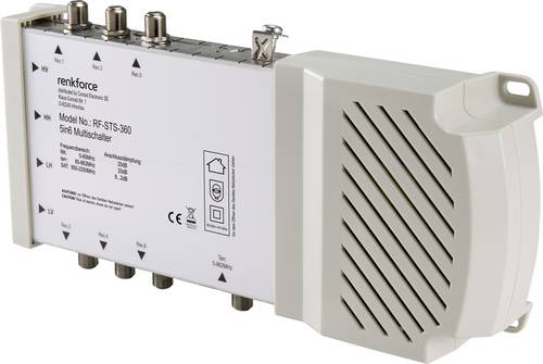 Renkforce RF-STS-360 SAT Multischalter Eingänge (Multischalter): 5 (4 SAT/1 terrestrisch) Teilnehmer-Anzahl: 6 Quad-LNB-tauglich