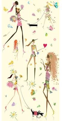 Yellow & Pink Fun Chic Peel and Stick Wallpaper by RoomMates