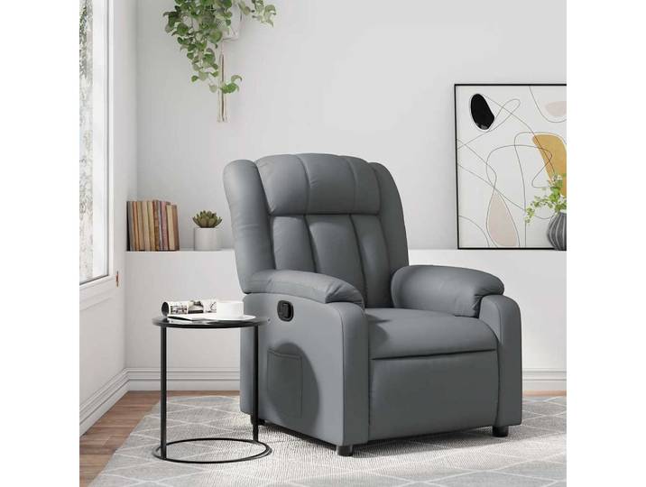 furnicato Massagesessel Relaxsessel Grau 78x92x98 cm mit manueller Liegefunktion