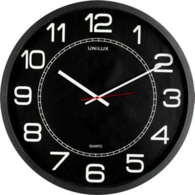 Unilux MEGA Wanduhr, Durchmesser 57,5 cm, Quarz-Uhrwerk, schwarz