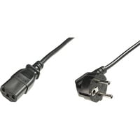 Netzanschlusskabel schwarz, 1,80 Meter, Kaltgeräte-Buchse, Stecker 90° abgewinkelt