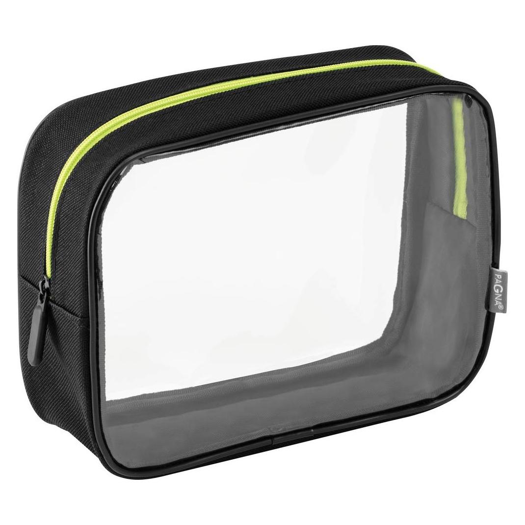Pagna Kulturtasche Go schwarz Zipper lindgrün (99524-17)
