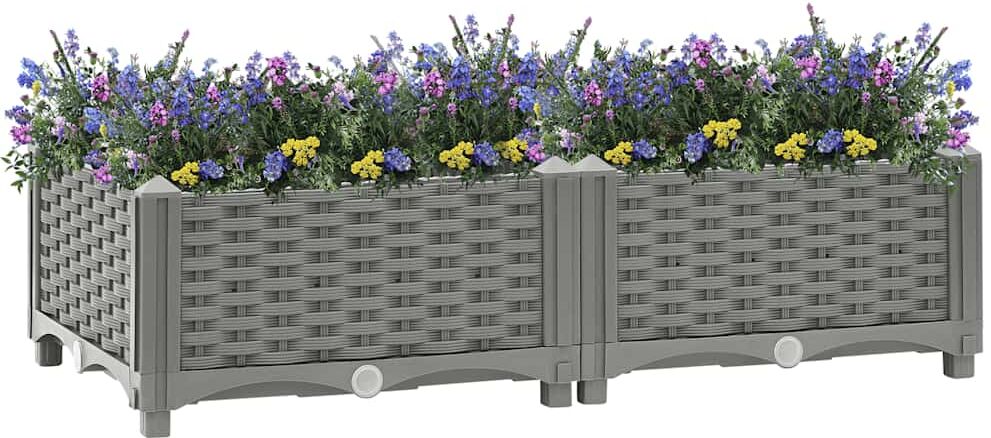 vidaXL Arriate polipropileno 80x40x23 cm Gris