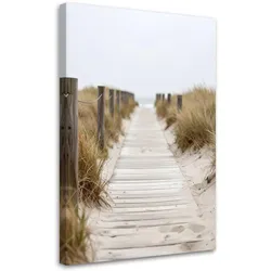 LEINWANDBILD Steg zum Strand Landschaft Natur 60x90cm
