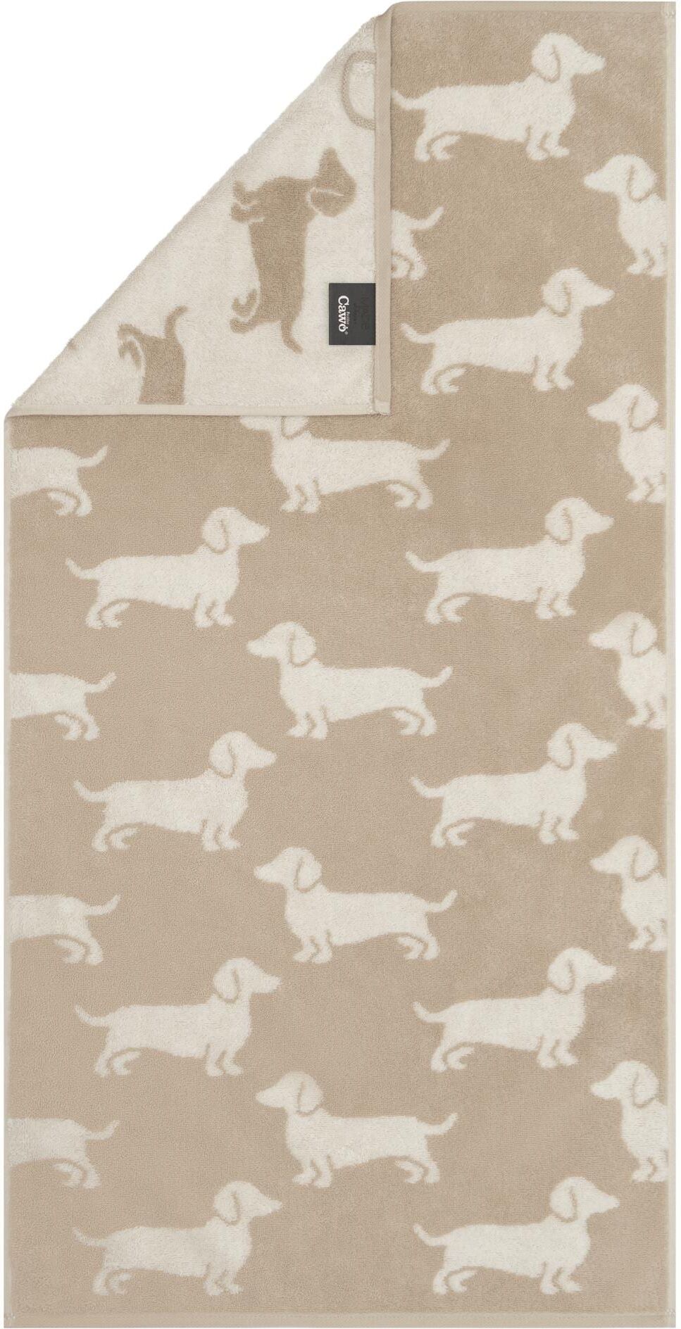 Duschtuch CAWÖ "We Love Dogs Dogs, 80 x 150 cm", beige, B:80cm L:150cm, Baumwolle, Handtücher, Duschtuch beige B/L: 80cmx150cm, 1 Stk.