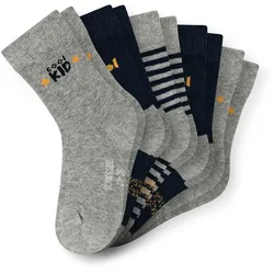 SCHIESSER Jungen Socken, 5er Pack - "Legwear Kids", Muster, Baumwolmischung Grau / 27-30