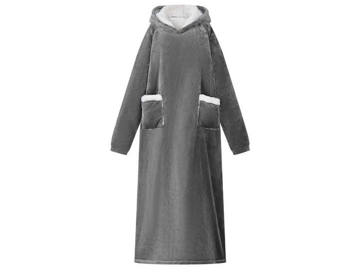 vidaXL Decken-Hoodie Dunkelgrau L Fleece und Flanell