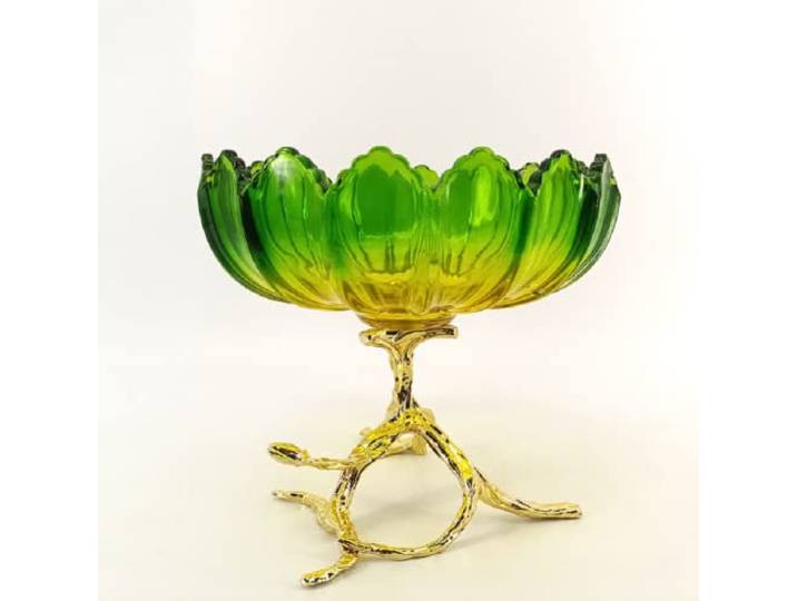 JUNYFFF Large Glass Fruit Plate Dinner Fruit Bowl Kristallglas Obstschale, Multifunktions Snack-/Dessertplatte, Hochzeitsbonbon, Klare Dekorative Schüssel, Glas, Dekoschale, 26Cm