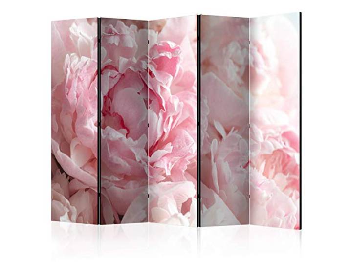 decomonkey Paravent Raumteiler Innen Blumen, 225x172 cm, 5-teilig Einseitig, Wohnzimmer, Room Divider, Wall, Raumteiler Stehend, Trennwand, Sichtschutz, Spanische Wand, Sichtschutzwand, Holz