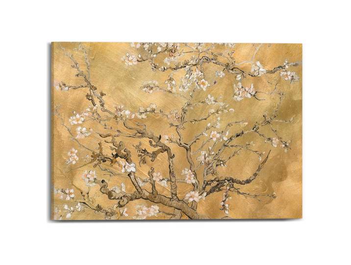 Leinwandbild REINDERS Van Gogh - almondblossom , gold (farbe bild(er): gold), B:70cm H:50cm T:2,5cm, Bilder, Leinwandbild, Wohnzimmer - Gold - Leinwand - Berühmte Künstler - 70x50 cm