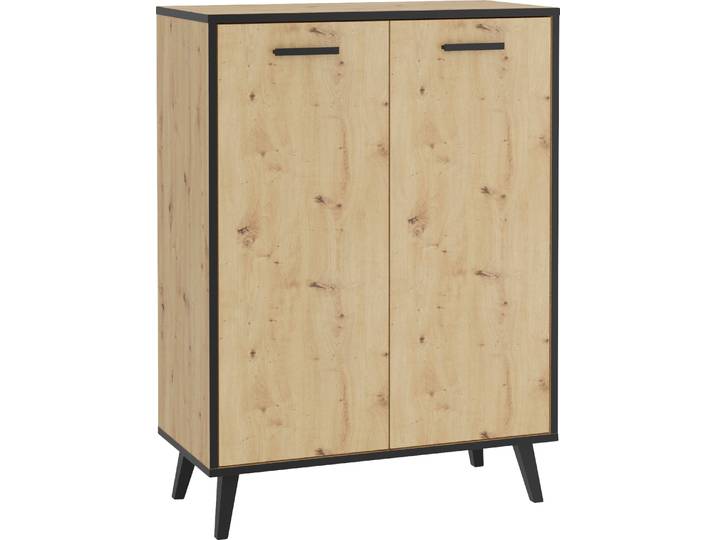 Mehrzweckschrank FMD Plau , braun (artisan eiche nb), B:68,5cm H:93,5cm T:33cm, Holzwerkstoff, Schränke, Mehrzweckschrank, Breite 68,5 cm