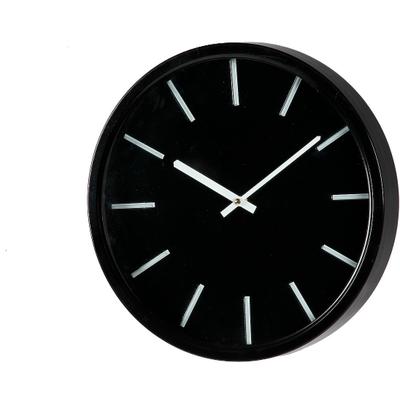 Wanduhr AMBIENTE HAUS "Wanduhr Black 35cm", schwarz, B:35cm H:35cm T:5cm, Wanduhren, Wanduhr