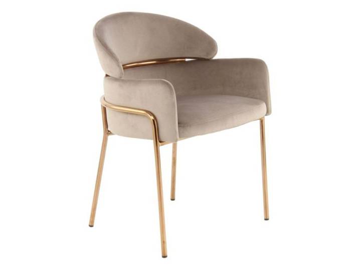Chaise Design en Velours  Corey  79cm Taupe