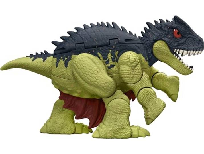 Mattel Jurassic World Fierce Changers 2-in-1 Dinosaurier-Actionfigur, Double Danger Spielzeug verwandelt sich in 11 Schritten von Dimetrodon in Allosaurus