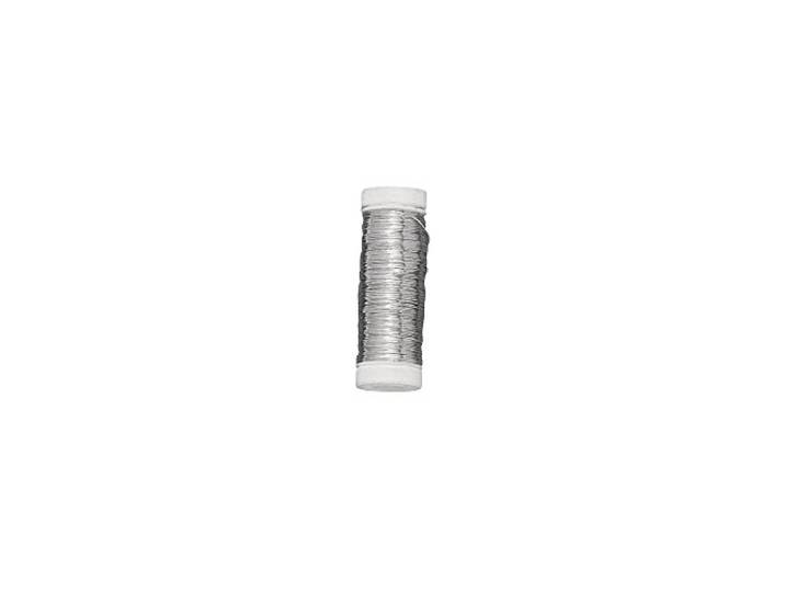 Rayher Hobby Rayher 2402400 Zilverdraad met koperen kern, 0,40 mm, kunststof spoel 100 m, nikkelvrij, zilverdraad om te knutselen, binddraad, wikkeldraad, sieradendraad