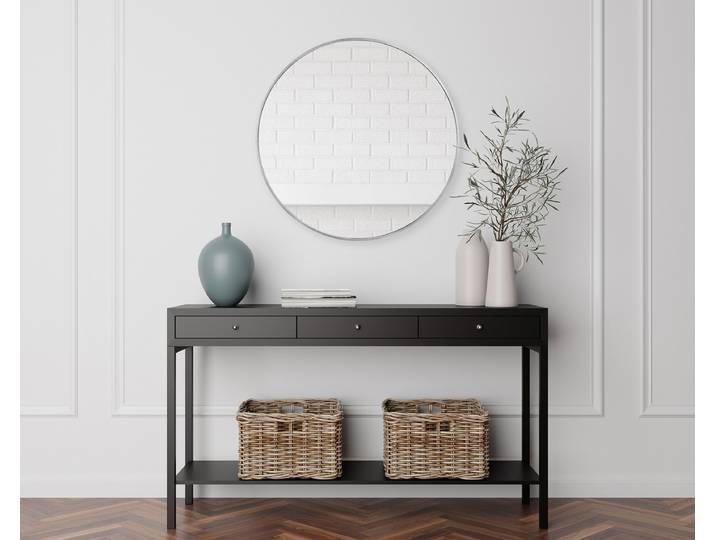 Miroir mural Pohon Ø 70cm Argenté/Argenté fer peint 70 x 70 x 3cm