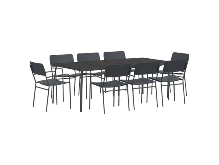 Makastle Essgruppe 9-TLG. Anthrazit Stahl 200x100x72 cm