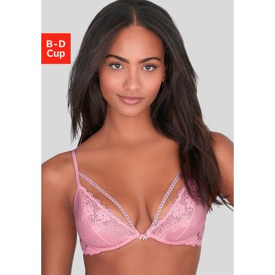 Bügel-BH VIVANCE "BH mit Bügel, Spitzen-BH, als Dessous-Set kombinierbar, Julia", Damen, Gr. 70, Cup D, hellpink, Spitze, Obermaterial: 88% Polyamid, 12% Elasthan, BHs Bügel-BH, sexy Dessous, sexy Unterwäsche Damen